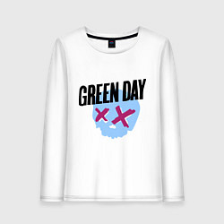 Лонгслив хлопковый женский Green Day: Dead Skull, цвет: белый