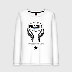 Лонгслив хлопковый женский Fragile Express, цвет: белый