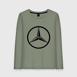 Лонгслив хлопковый женский Mercedes-Benz logo, цвет: авокадо