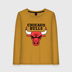 Лонгслив хлопковый женский Chicago Bulls, цвет: горчичный