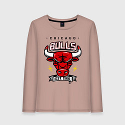 Лонгслив хлопковый женский Chicago Bulls est. 1966, цвет: пыльно-розовый