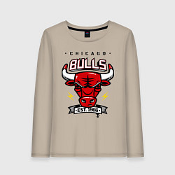 Лонгслив хлопковый женский Chicago Bulls est. 1966, цвет: миндальный