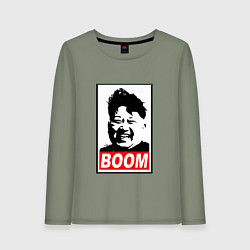 Лонгслив хлопковый женский BOOM: Kim Chen Eun, цвет: авокадо