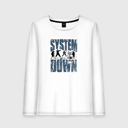 Лонгслив хлопковый женский System of a Down большое лого, цвет: белый