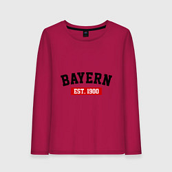 Лонгслив хлопковый женский FC Bayern Est. 1900, цвет: маджента