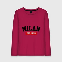 Лонгслив хлопковый женский FC Milan Est. 1899, цвет: маджента