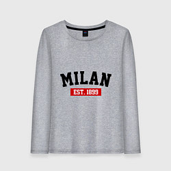 Лонгслив хлопковый женский FC Milan Est. 1899, цвет: меланж