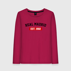 Лонгслив хлопковый женский FC Real Madrid Est. 1902, цвет: маджента