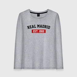 Лонгслив хлопковый женский FC Real Madrid Est. 1902, цвет: меланж