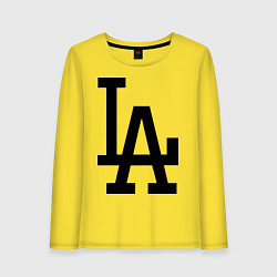 Лонгслив хлопковый женский LA: Los Angeles, цвет: желтый