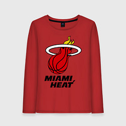 Лонгслив хлопковый женский Miami Heat-logo, цвет: красный