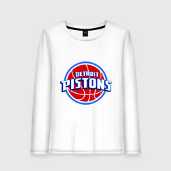 Лонгслив хлопковый женский Detroit Pistons - logo, цвет: белый