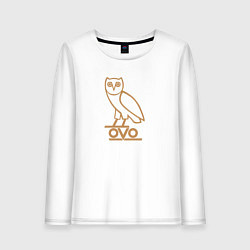 Лонгслив хлопковый женский OVO Owl, цвет: белый
