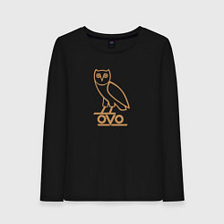Лонгслив хлопковый женский OVO Owl, цвет: черный