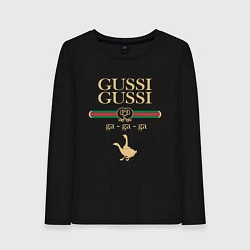 Лонгслив хлопковый женский GUSSI GUSSI Fashion, цвет: черный