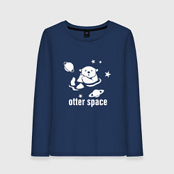 Лонгслив хлопковый женский Otter Space, цвет: тёмно-синий