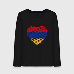 Лонгслив хлопковый женский Сердце Армении, цвет: черный