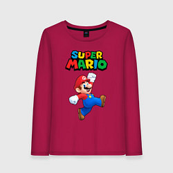 Лонгслив хлопковый женский Super Mario, цвет: маджента