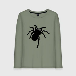 Лонгслив хлопковый женский Черный паук, цвет: авокадо