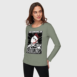 Лонгслив хлопковый женский Убийца гоблинов 9, цвет: авокадо — фото 2