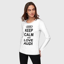 Лонгслив хлопковый женский Keep Calm & Love Audi, цвет: белый — фото 2
