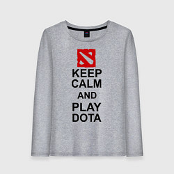 Лонгслив хлопковый женский Keep Calm & Play Dota, цвет: меланж