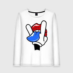 Лонгслив хлопковый женский I live rock, цвет: белый