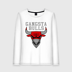 Лонгслив хлопковый женский Gangsta Bulls, цвет: белый