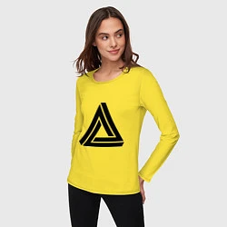 Лонгслив хлопковый женский Triangle Visual Illusion, цвет: желтый — фото 2
