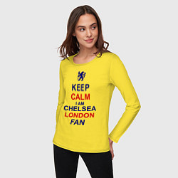 Лонгслив хлопковый женский Keep Calm & Chelsea London fan цвета желтый — фото 2