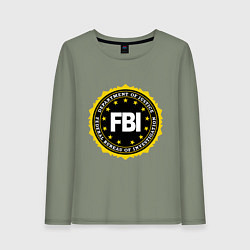 Лонгслив хлопковый женский FBI Departament, цвет: авокадо