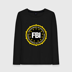 Лонгслив хлопковый женский FBI Departament, цвет: черный