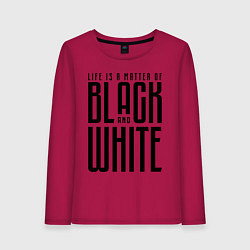 Лонгслив хлопковый женский Juventus: Black & White, цвет: маджента