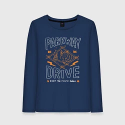 Лонгслив хлопковый женский Parkway Drive: Keep the flame alive, цвет: тёмно-синий