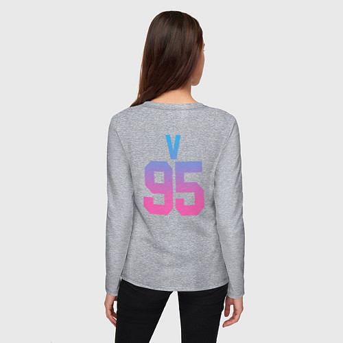 Женский лонгслив BTS: Neon V / Меланж – фото 4