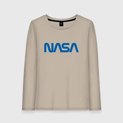 Лонгслив хлопковый женский NASA, цвет: миндальный