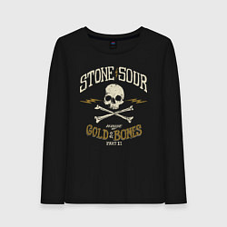 Лонгслив хлопковый женский Stone Sour: Gold Bones, цвет: черный