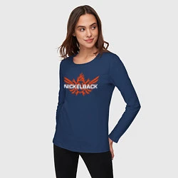 Лонгслив хлопковый женский Nickelback, цвет: тёмно-синий — фото 2