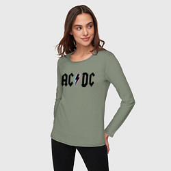 Лонгслив хлопковый женский AC/DC, цвет: авокадо — фото 2