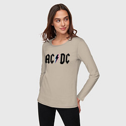 Лонгслив хлопковый женский AC/DC, цвет: миндальный — фото 2
