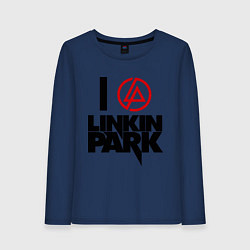 Лонгслив хлопковый женский I love Linkin Park, цвет: тёмно-синий