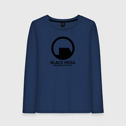Лонгслив хлопковый женский Black Mesa: Research Facility, цвет: тёмно-синий