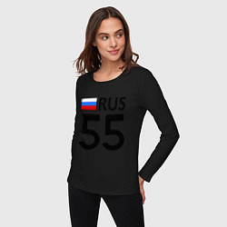 Лонгслив хлопковый женский RUS 55, цвет: черный — фото 2