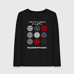 Лонгслив хлопковый женский TOP: Blurryface, цвет: черный