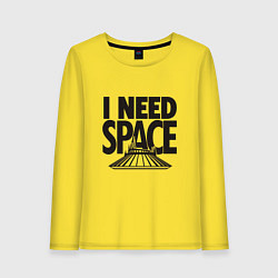 Лонгслив хлопковый женский I Need Space, цвет: желтый