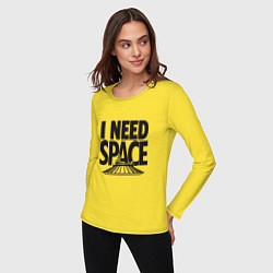 Лонгслив хлопковый женский I Need Space, цвет: желтый — фото 2