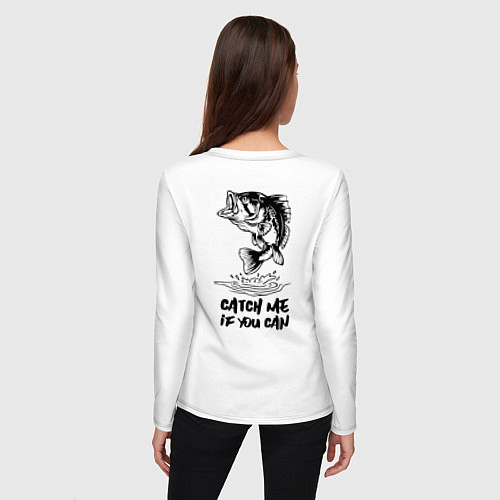Женский лонгслив Catch me if you can / Белый – фото 4