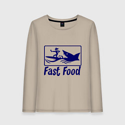 Женский лонгслив Shark fast food