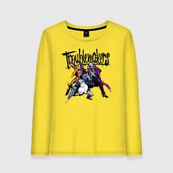 Лонгслив хлопковый женский Troublemakers - Джокер и Харви с Пингвином, цвет: желтый