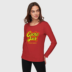 Лонгслив хлопковый женский Cactus Jack, цвет: красный — фото 2